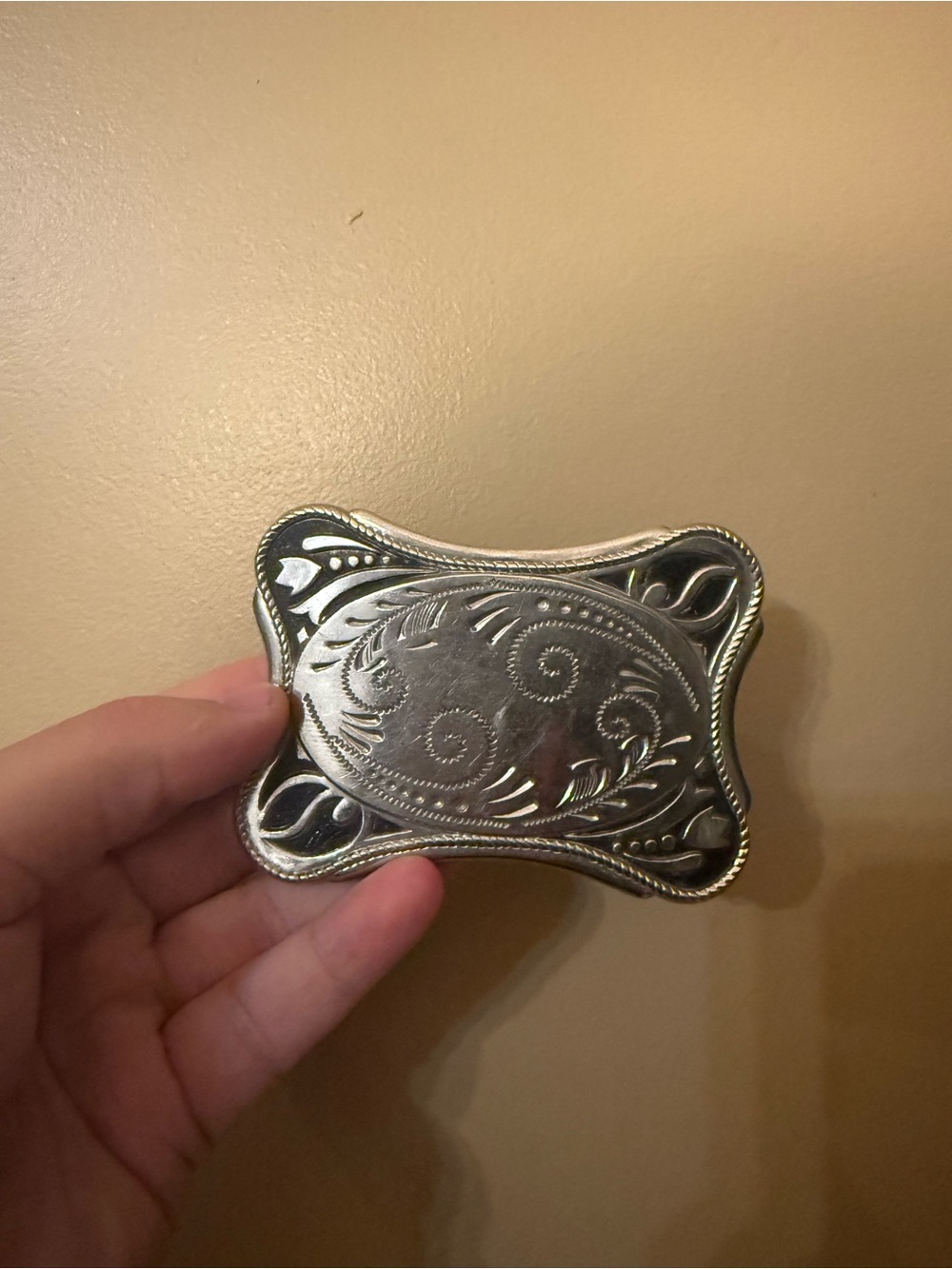 Ornate Silver  Belt Buckle